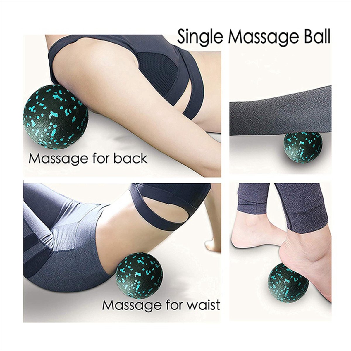 Yoga Fitness Roller - ABXY 3PCS Yoga Roller Massage Peanut