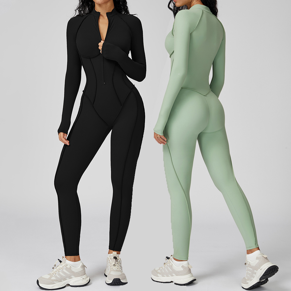 Yoga Fitness Kleidung - Zipper Jumpsuits Long sleeves Yoga Bodysuit