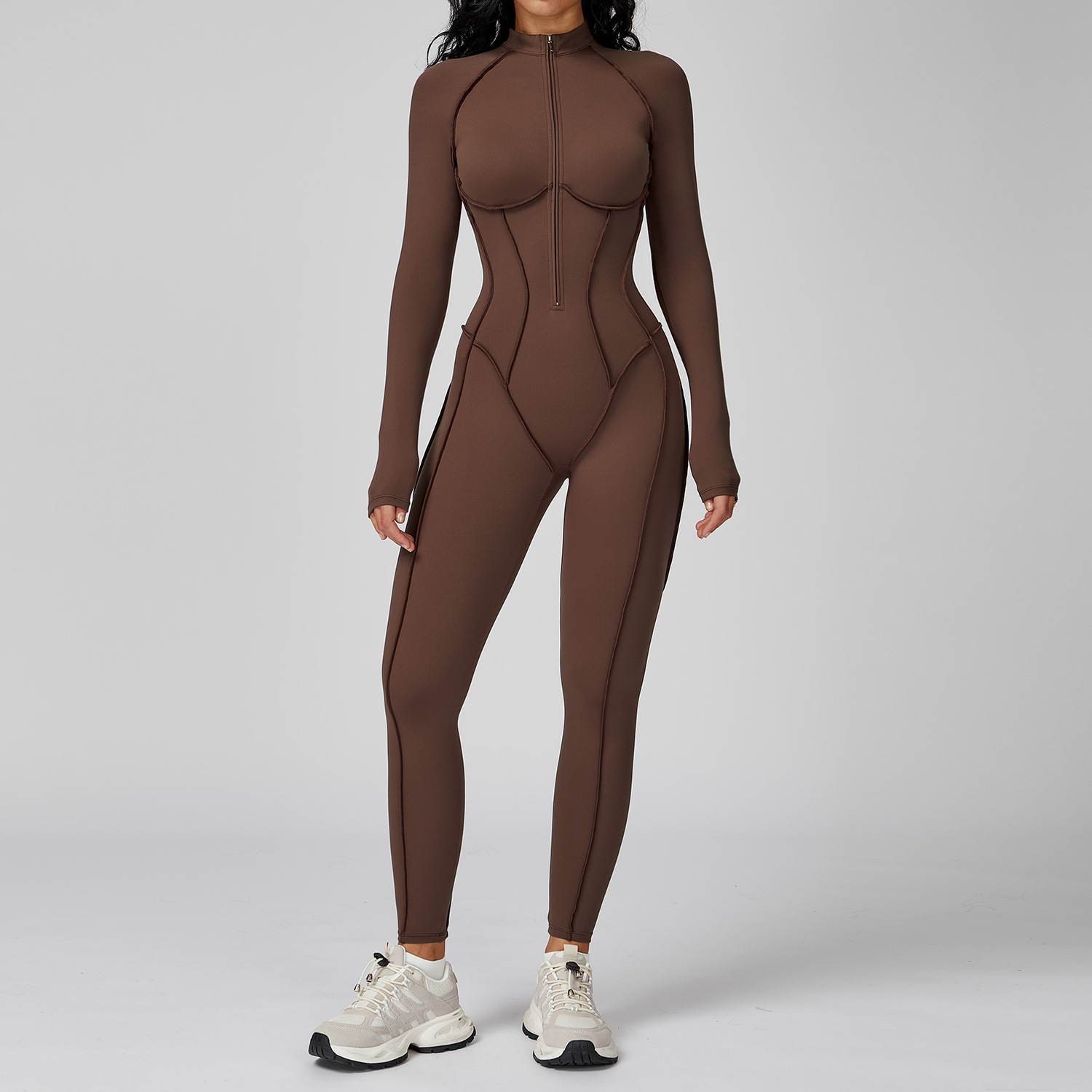 Zipper Jumpsuits Long sleeves  - Yoga Fitness Kleidung review and price