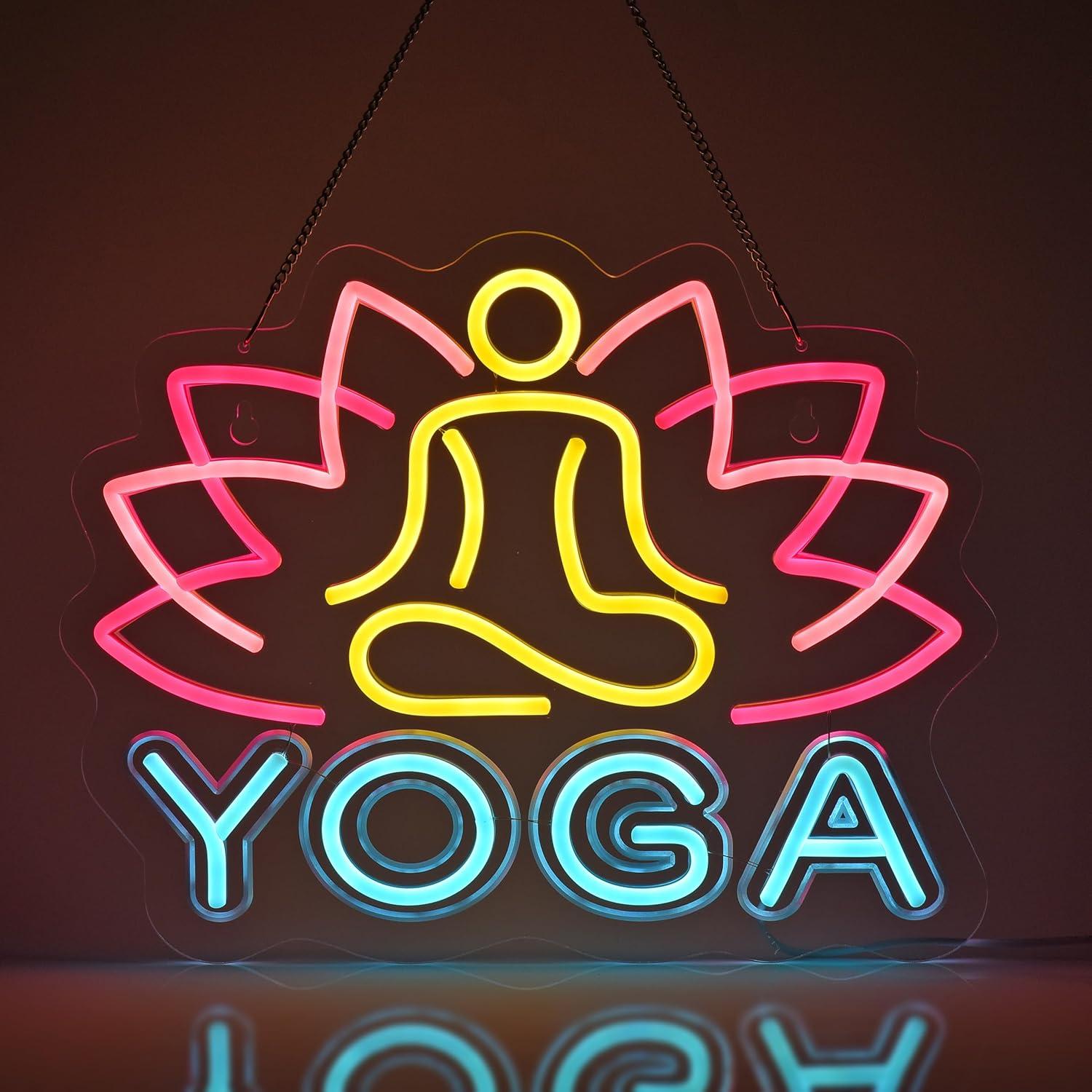 Yoga Neon Sign Neon Lights Han - Yoga Fitness Room review and price