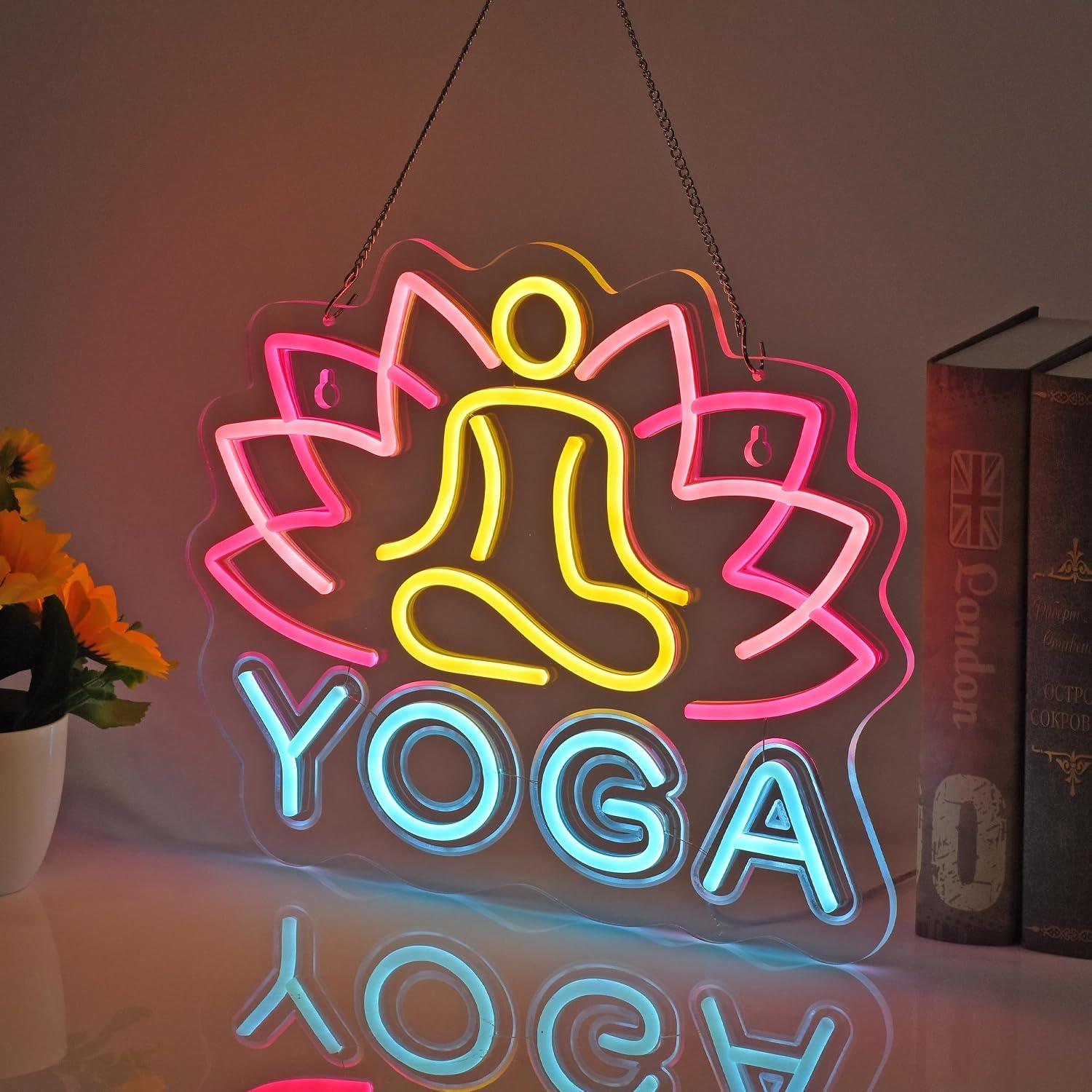 Yoga Neon Sign Dimmable LED Ne - Yoga Fitness Room review and price