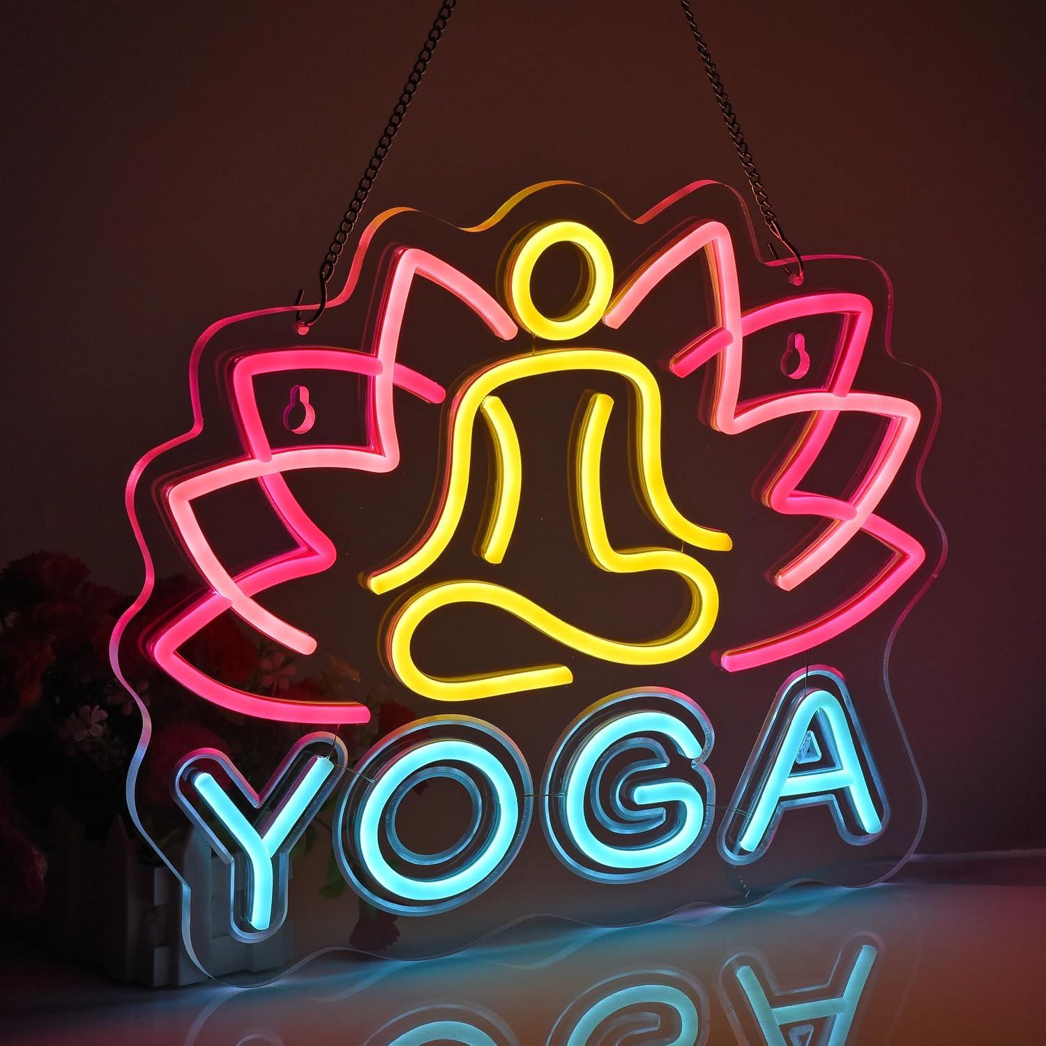 Yoga Neon Sign Dimmable LED Ne - Yoga Fitness Room review and price