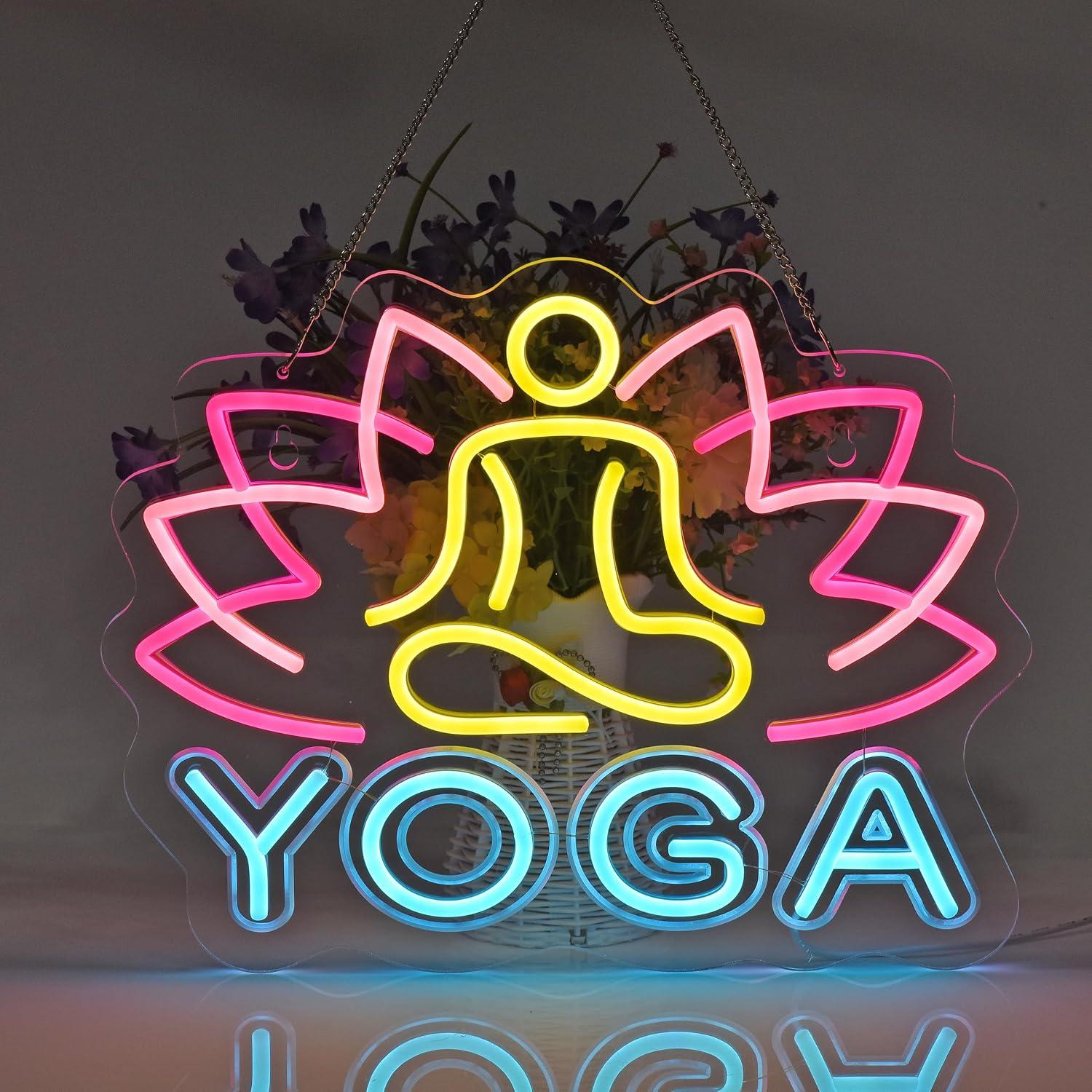 Yoga Neon Sign Dimmable LED Ne - Yoga Fitness Room review and price
